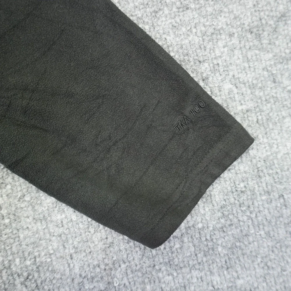 The North Face Fleece Pullover Mens L Dark Grey Black TKA 100 Quarter Zip